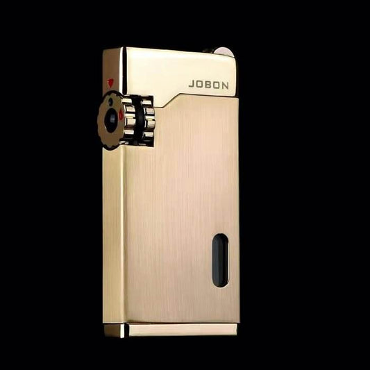 Jobon Double Flame Metal Butane Gas Jet Lighter Gold - Bong Empire