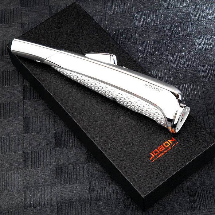 Jobon Rifle Shape Extra Long Jet Lighter 20cm Silver - Bong Empire