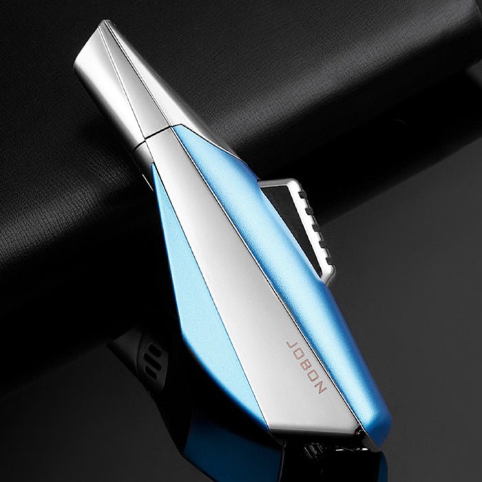 Jobon Superior Strong Metal Single Jet Flame Lighter Blue - Bong Empire