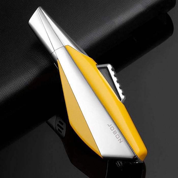 Jobon Superior Strong Metal Single Jet Flame Lighter Yellow - Bong Empire