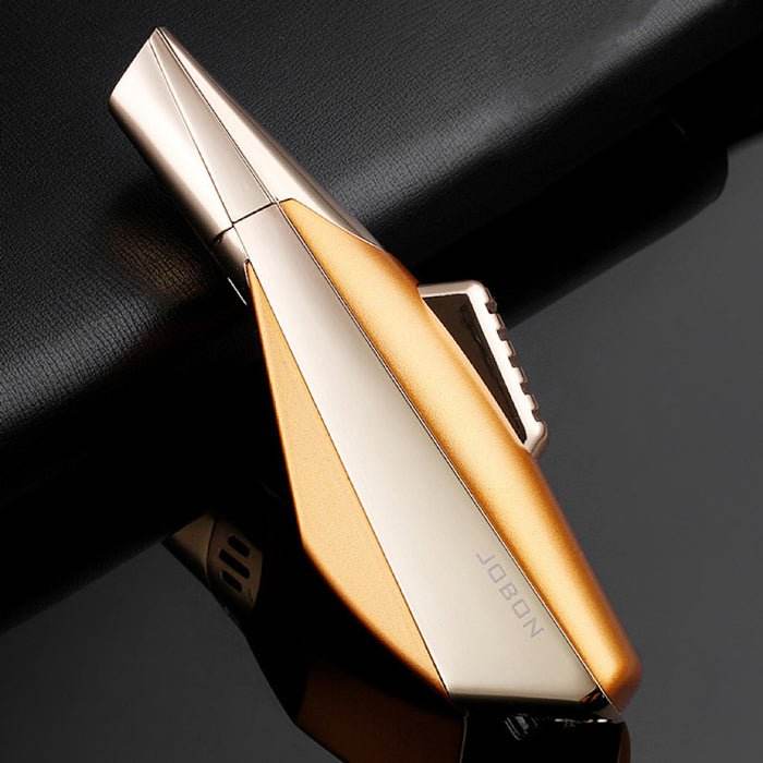 Jobon Superior Strong Metal Single Jet Flame Lighter Gold - Bong Empire