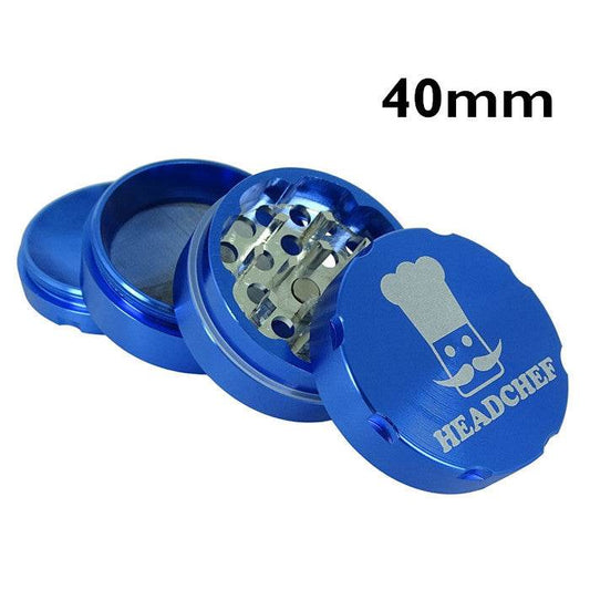 Headchef Blue Aluminium 4 Layers Grinder 40mm - Bong Empire