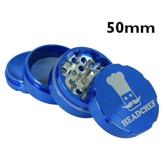 Headchef Blue Aluminium 4 Layer Grinder 50mm - Bong Empire