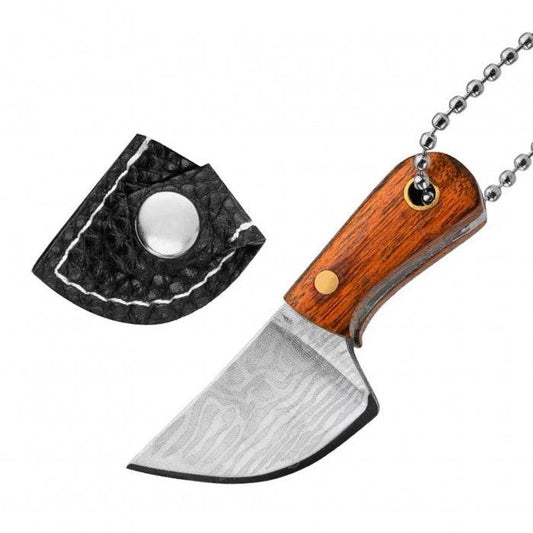 Stainless Steel Mini Knife With Sheath Keychain Set J - Bong Empire