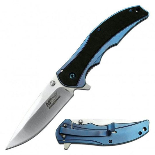 MTech Tinite Coated Blue Folding Knife 12cm - Bong Empire