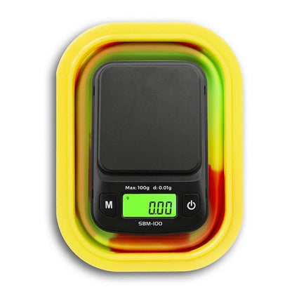 On Balance Digital Scales With Rasta Silicone Collapsible Bowl 0.01g-100g - Bong Empire