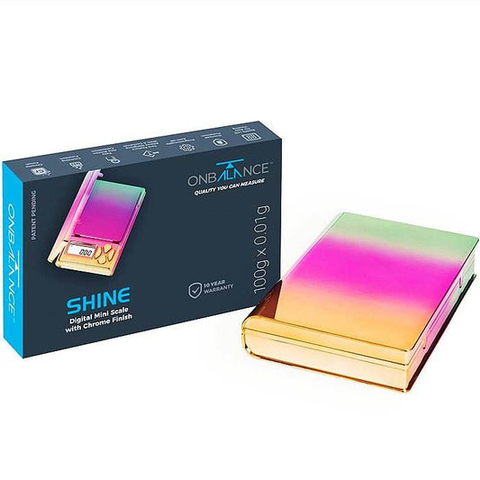 On Balance Shine Chrome Rainbow Digital Scales 0.01-100g - Bong Empire