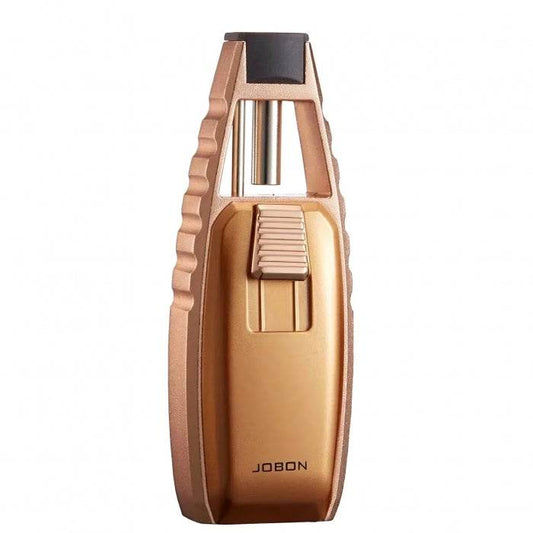 Jobon Brand Butane Gas Lighter Blue Flame Turbo Torch Jet Cigar Lighter Gold Gold - Bong Empire
