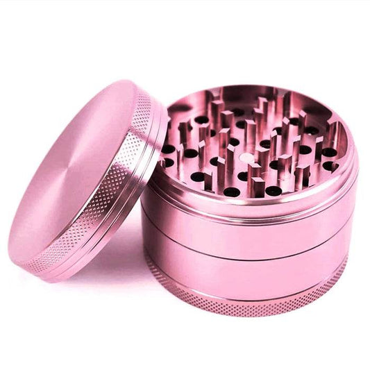 Light Pink 4 Layers Aluminium Alloy Grinder 40mm - Bong Empire