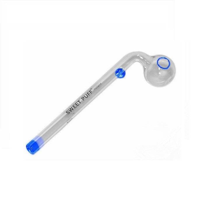 Sweet Puff Glass Pipe 14cm Blue - Bong Empire