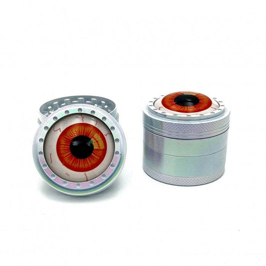 Fancy Eyeball Orange Zinc Alloy 4 Layer Grinder 50mm - Bong Empire