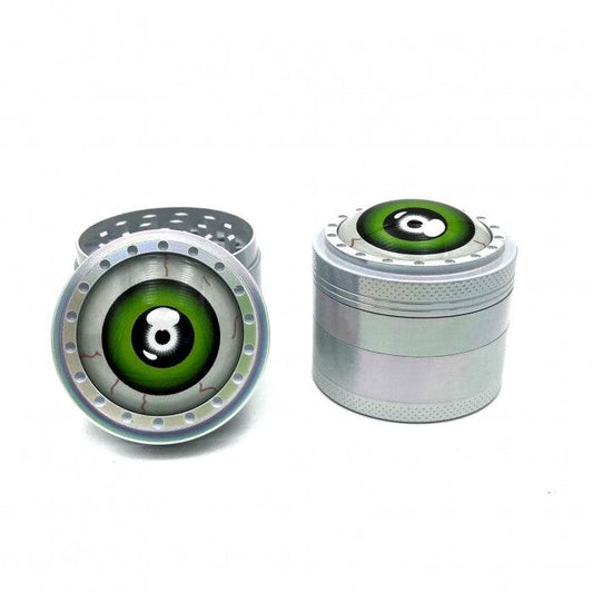 Fancy Eyeball Green Zinc Alloy 4 Layer Grinder 50mm - Bong Empire