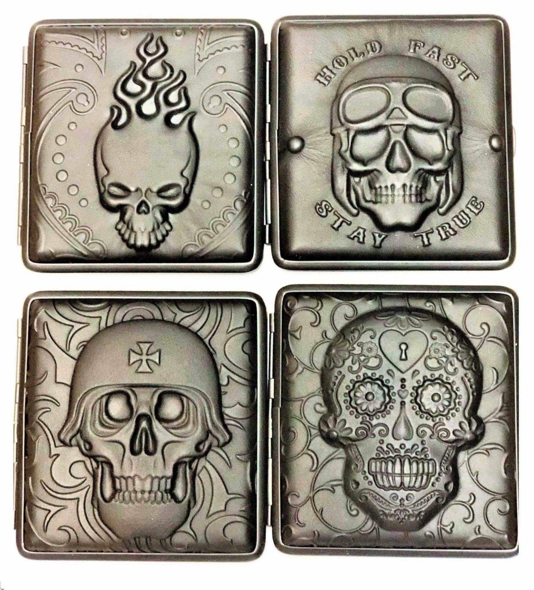 3D Skull Designs Cigarette Hard Case Tobacco Storage - Best Bongs And More