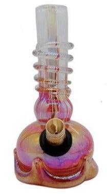 3G White And Red Swirl Glass Bong 15cm - Best Bongs And More