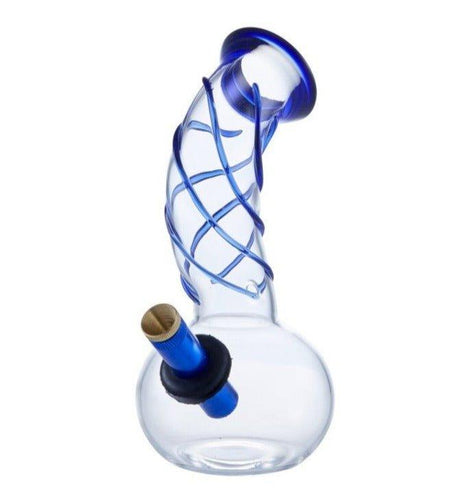 Agung Blue Swirl Glass Bong 20cm - Best Bongs And More