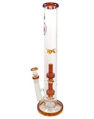 Agung Straight Tube Double Percolator Glass Bong 42cm - Best Bongs And More