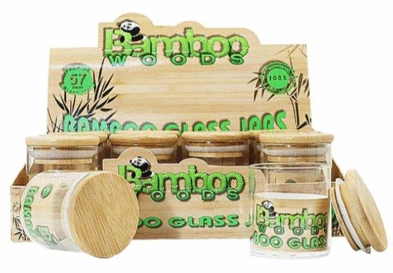 Bamboo Woods Smell Proof Glass Stash Jar - Best Bongs And More