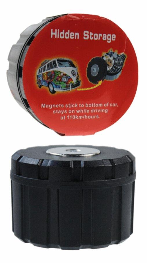 Black Circle Magnetic Storage Box Hidden Safe Stash Compartment - Best Bongs And More