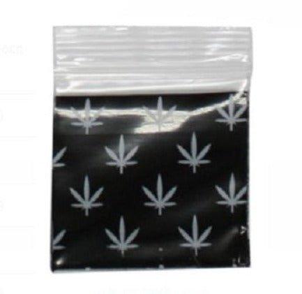 Black Herb Resealable Satchel Bags 3.2 x 3.2cm 100 Pack - Best Bongs And More