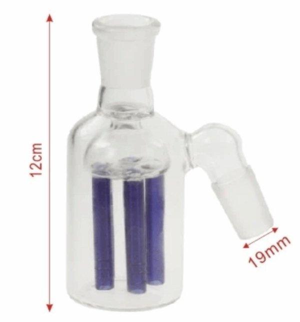 Blue Five Forks Tar Ash Catcher Glass Chamber 14mm - Best Bongs And More