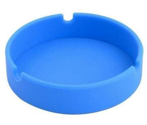 Blue Round Silicone Shatterproof Ashtray - Best Bongs And More