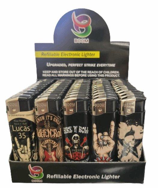 Boom Rock N Roll Refillable Lighters 5 Pack - Best Bongs And More