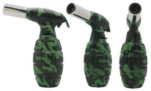 Camo Grenade Refillable Rocket Flame Jet Lighter - Best Bongs And More