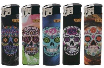 Candy Skull Design Lighters 5 Pack - Best Bongs And More