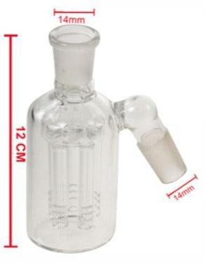 Clear Five Forks Tar Ash Catcher Glass Chamber 14mm - Best Bongs And More