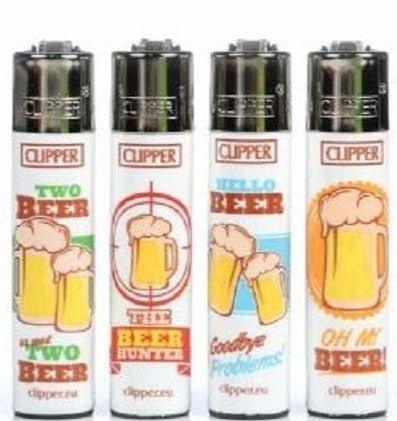 Clipper Large Beer Refillable Lighters 4 Pack - Best Bongs And More