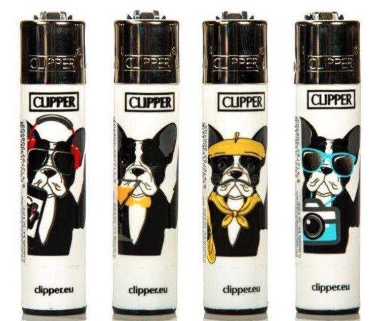 Clipper Large Bulldog Refillable Lighters 4 Pack - Best Bongs And More