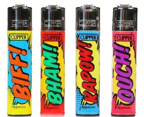 Clipper Large Cartoon Sounds Refillable Lighters 4 Pack - Best Bongs And More