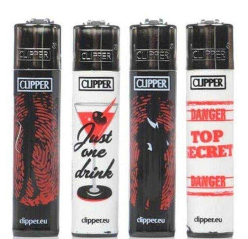 Clipper Large Detective Refillable Lighters 4 Pack - Best Bongs And More