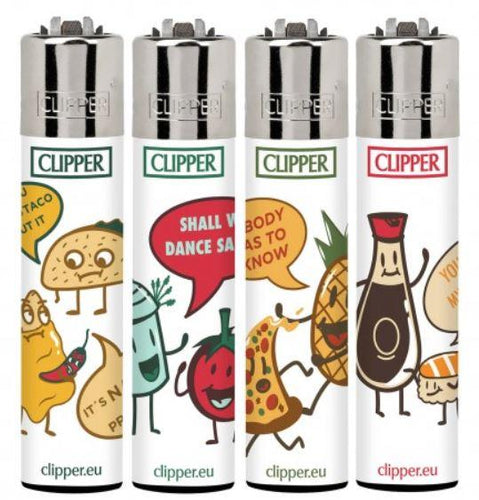 Clipper Large Food Refillable Lighters 4 Pack - Best Bongs And More