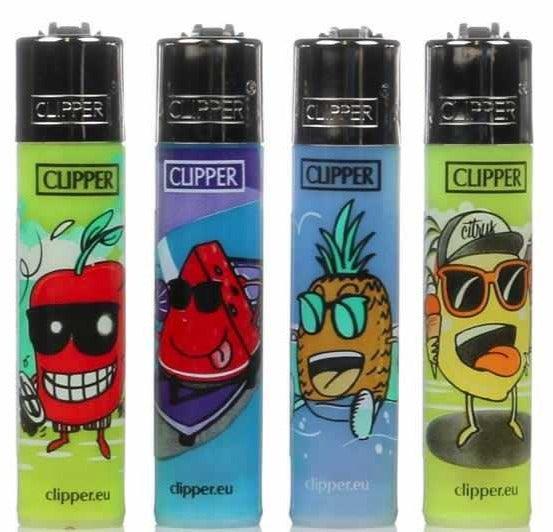 Clipper Large Fresh Fruit Refillable Lighters 4 Pack - Best Bongs And More