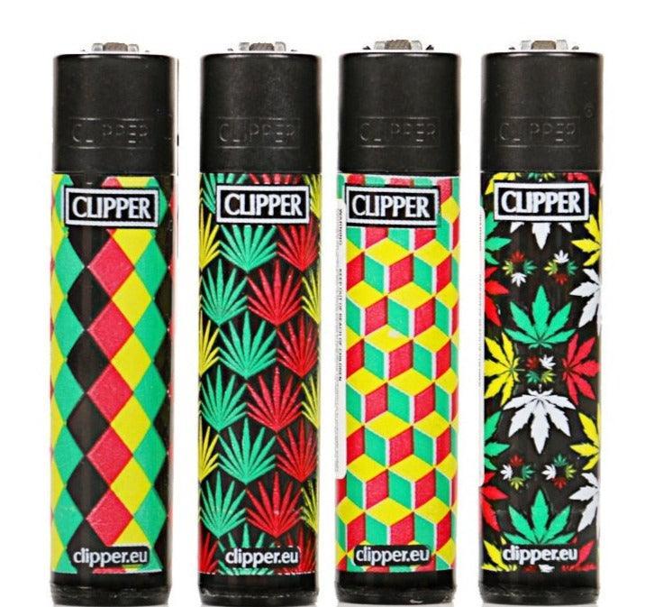Clipper Large Look Leaves Refillable Lighters 4 Pack - Best Bongs And More
