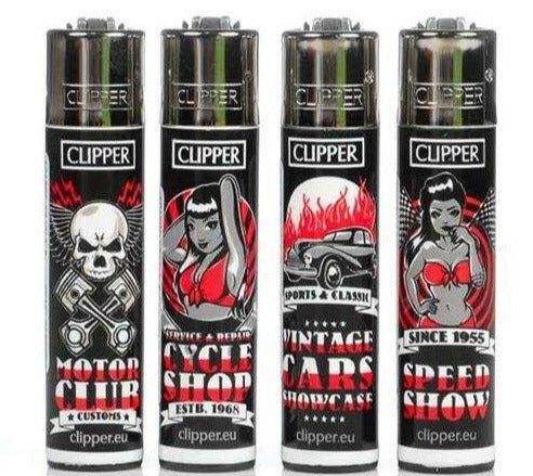 Clipper Large Motor Garage Refillable Lighters 4 Pack - Best Bongs And More