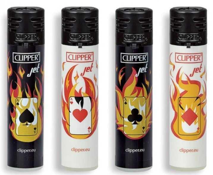 Clipper Large Poker Refillable Jet Lighters 4 Pack - Best Bongs And More