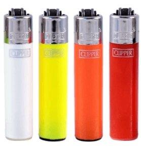 Clipper Large Solid Colour Refillable Lighters 4-8 Pack - Best Bongs And More