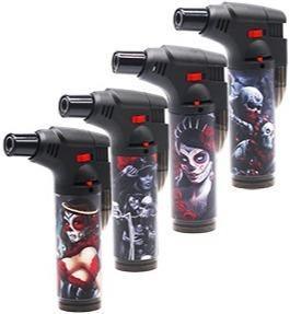 Day Of The Dead Design Refillable Blow Torch Jet Lighter - Best Bongs And More