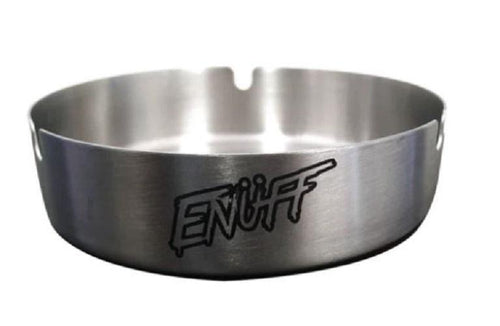 Enuff Silver Round Metal Ashtray - Best Bongs And More