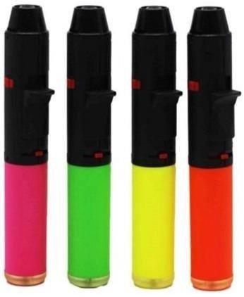 Fluro Pen Shape Refillable Blow Torch Jet Lighter - Best Bongs And More