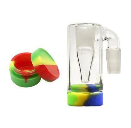 Glass Chamber Ash Catcher 14mm + Silicone Dab Container - Best Bongs And More