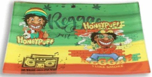 Honeypuff Music Shatter Resistant Glass Rolling Tray - Best Bongs And More