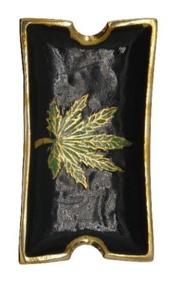 Leaf Design Brass Ashtray - Best Bongs And More