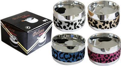 Leopard Design Deluxe Smokeless Metal Ashtray - Best Bongs And More