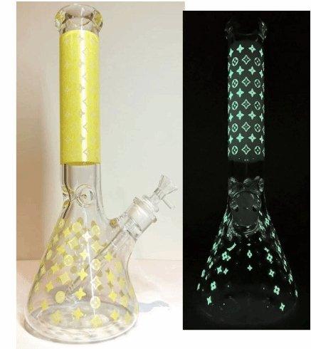 ﻿LV Glow In The Dark Beaker Glass Bong 35cm - Best Bongs And More