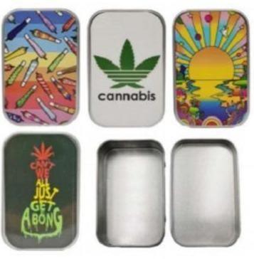 Metal Cannabis Stash Storage Tin - Best Bongs And More