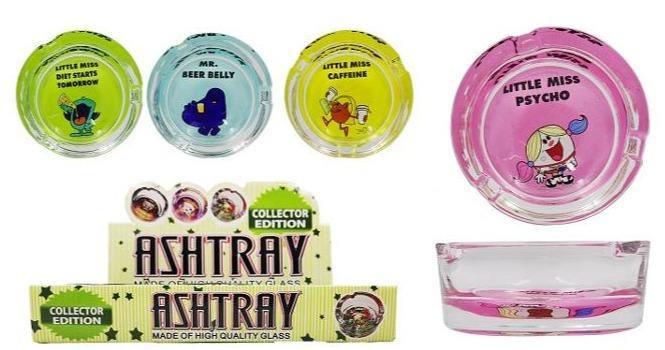 Mister And Miss Designs Round Glass Ashtrays 2 PACK - Best Bongs And More