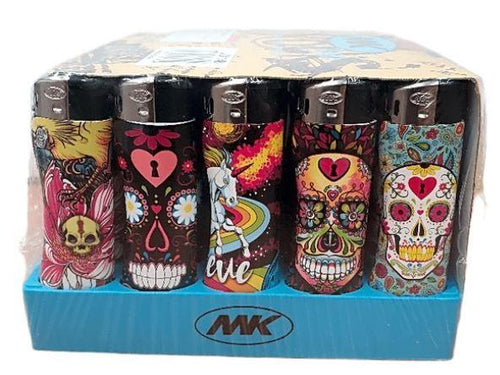 MK Believe Skull Refillable Lighters 5 Pack - Best Bongs And More